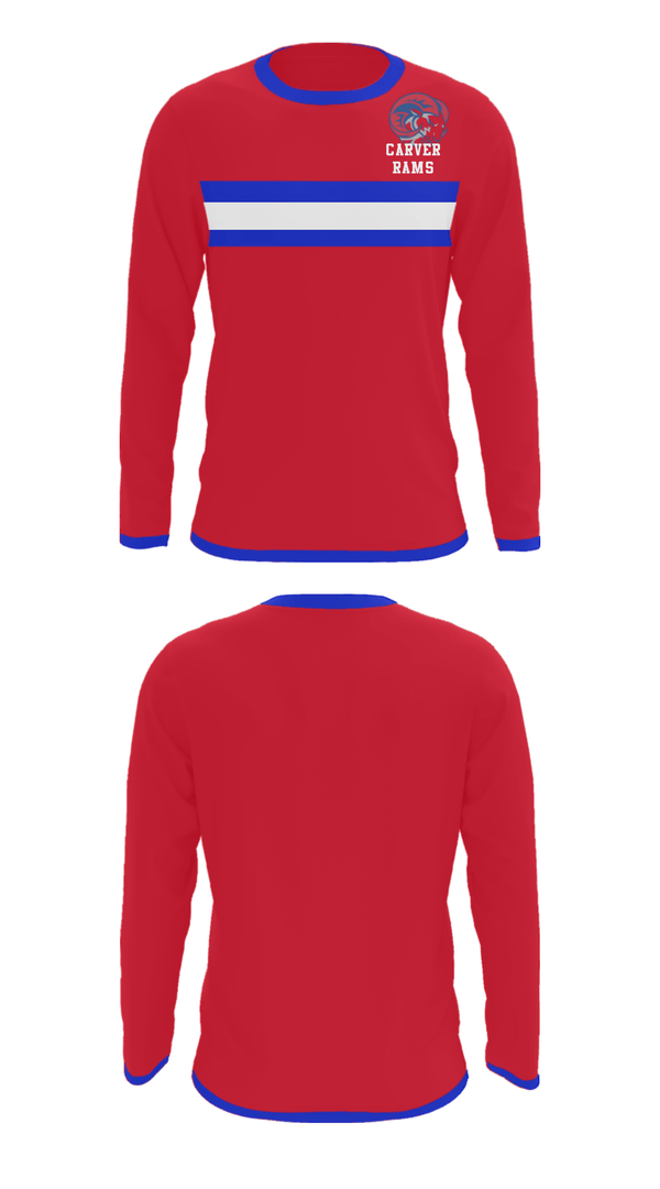 Long Sleeve Performance Shirt, Carver rams, Football, Teamtime, Team time, sublimation, custom sports apparel, team uniforms, spirit wear, spiritwear, sports uniforms, custom shirts, team store, custom team store, fundraiser sports, apparel fundraiser