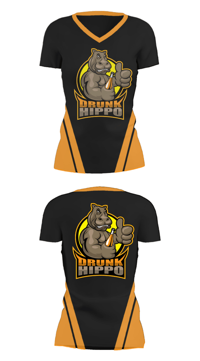 Drunk Hippo Racing 90284790 Women's Short Sleeve V-neck Shirt - 28