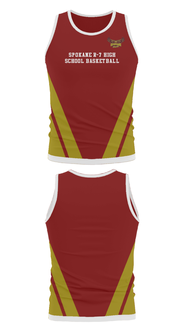 Tank Top, Spokane R-7 High School Basketball, Men's Basketball, Teamtime, Team time, sublimation, custom sports apparel, team uniforms, spirit wear, spiritwear, sports uniforms, custom shirts, team store, custom team store, fundraiser sports, apparel fundraiser
