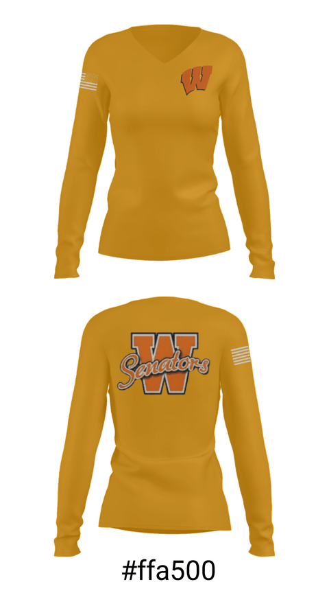 Women's Long Sleeve Vneck Shirt, Portsmouth West High School Basketball, Women's Basketball, Teamtime, Team time, sublimation, custom sports apparel, team uniforms, spirit wear, spiritwear, sports uniforms, custom shirts, team store, custom team store, fundraiser sports, apparel fundraiser