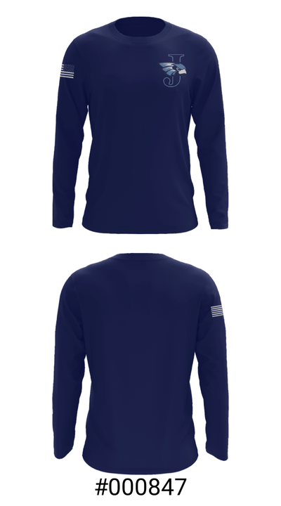 Jefferson Senior High School Bowling 7186554 Long Sleeve Performance Shirt - 18