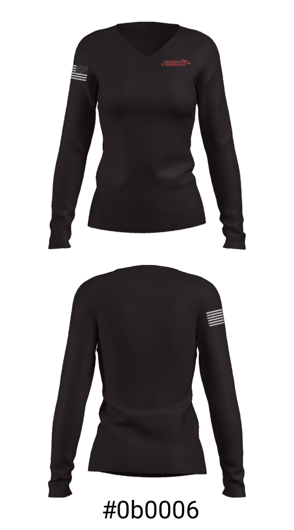 Women's Long Sleeve Vneck Shirt, Niangua Elementary School, Spirit Store, Teamtime, Team time, sublimation, custom sports apparel, team uniforms, spirit wear, spiritwear, sports uniforms, custom shirts, team store, custom team store, fundraiser sports, apparel fundraiser