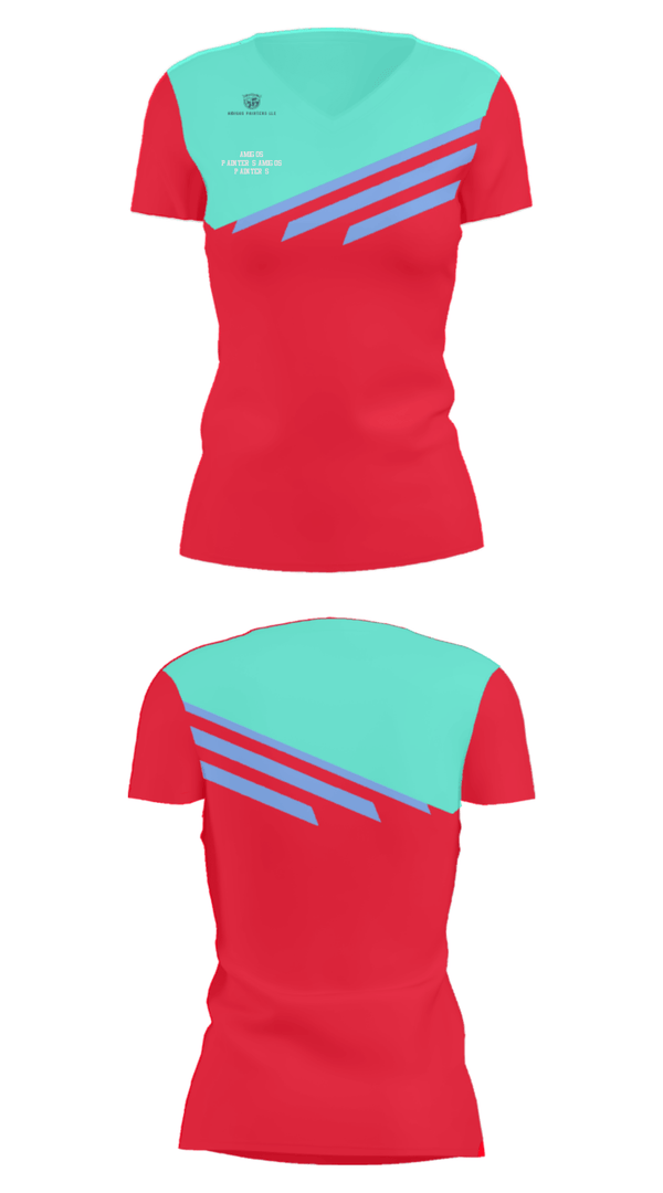 Women's Short Sleeve Vneck Shirt, Amigos Painters, , Teamtime, Team time, sublimation, custom sports apparel, team uniforms, spirit wear, spiritwear, sports uniforms, custom shirts, team store, custom team store, fundraiser sports, apparel fundraiser