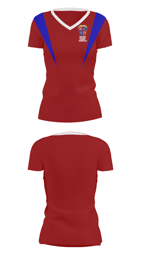 Women's Short Sleeve Vneck Shirt, Keystone Central Career & Technology, Spirit Store, Teamtime, Team time, sublimation, custom sports apparel, team uniforms, spirit wear, spiritwear, sports uniforms, custom shirts, team store, custom team store, fundraiser sports, apparel fundraiser