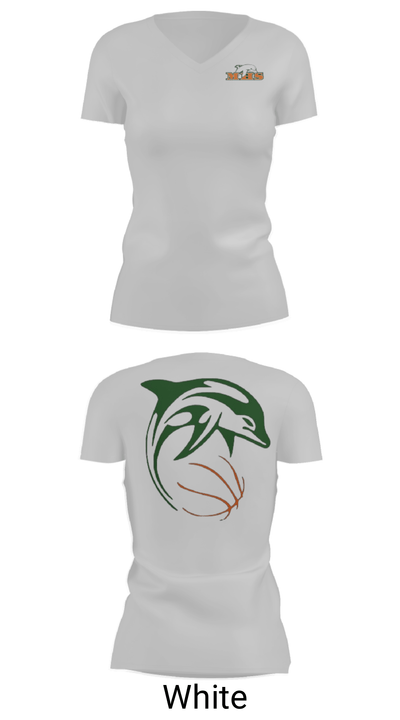 Crawford Mosley High School Basketball 36550483 Women's Short Sleeve V-neck Shirt - 7