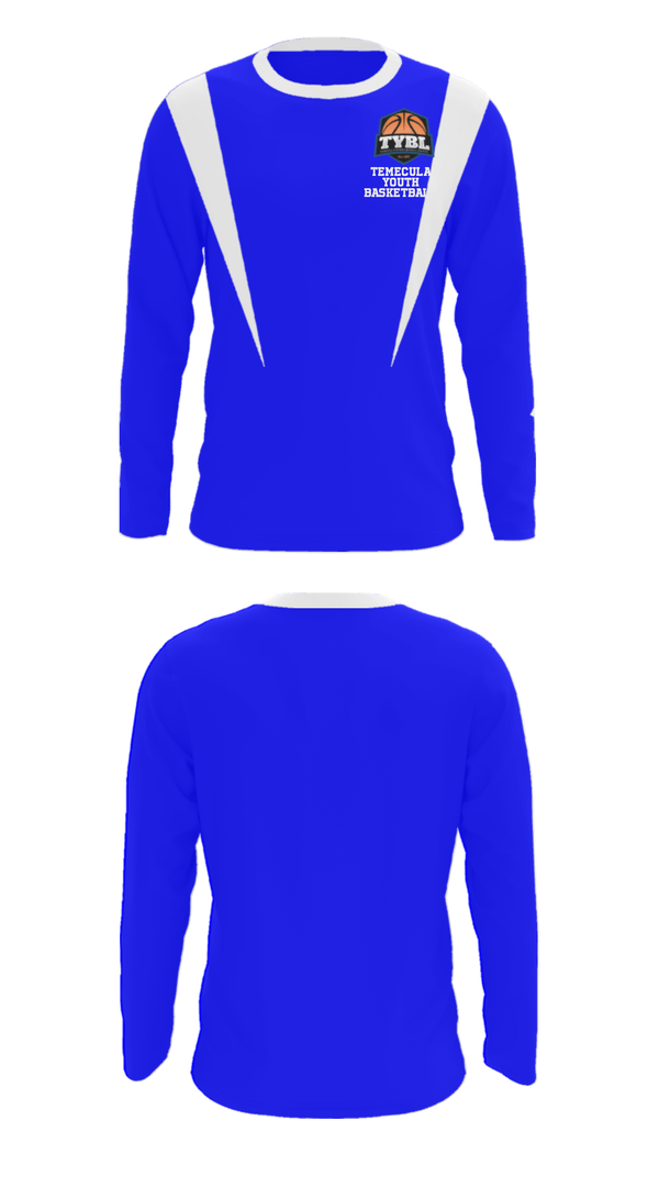 Long Sleeve Performance Shirt, Temecula Youth Basketball, Men's Basketball, Teamtime, Team time, sublimation, custom sports apparel, team uniforms, spirit wear, spiritwear, sports uniforms, custom shirts, team store, custom team store, fundraiser sports, apparel fundraiser