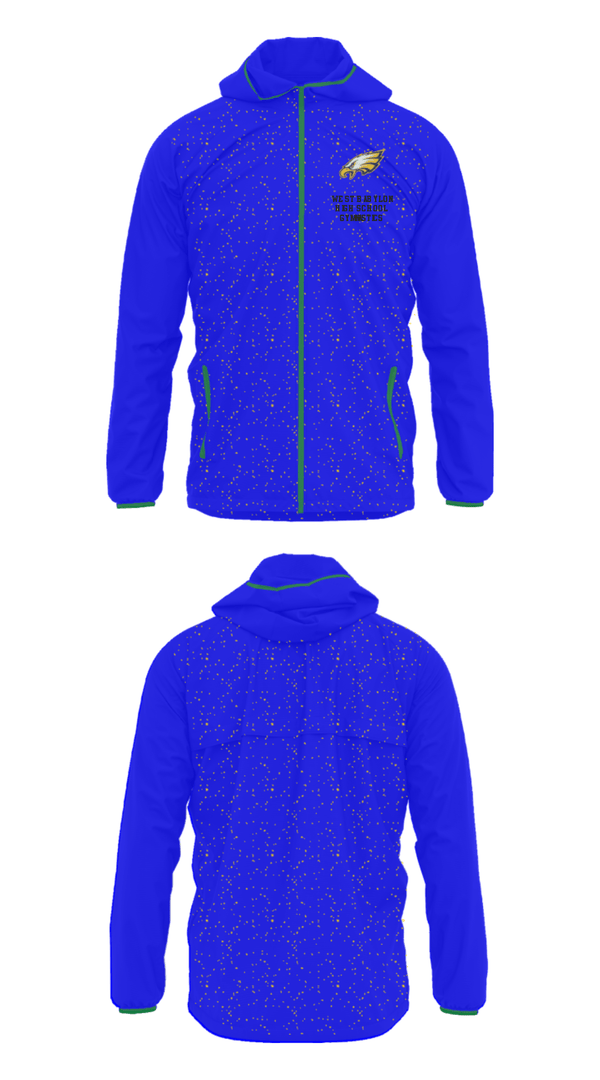 Windbreaker, West Babylon High School Gymnastics, Spirit Store, Teamtime, Team time, sublimation, custom sports apparel, team uniforms, spirit wear, spiritwear, sports uniforms, custom shirts, team store, custom team store, fundraiser sports, apparel fundraiser