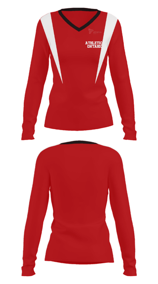 Women's Long Sleeve Vneck Shirt, Athletics Ontario, Spirit Store, Teamtime, Team time, sublimation, custom sports apparel, team uniforms, spirit wear, spiritwear, sports uniforms, custom shirts, team store, custom team store, fundraiser sports, apparel fundraiser