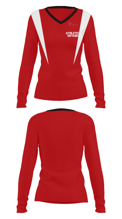 Athletics Ontario 7294695 Women's Long Sleeve V-neck Shirt - 29