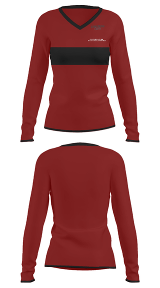 Women's Long Sleeve Vneck Shirt, Concordia Lutheran High School Gymnastics, Spirit Store, Teamtime, Team time, sublimation, custom sports apparel, team uniforms, spirit wear, spiritwear, sports uniforms, custom shirts, team store, custom team store, fundraiser sports, apparel fundraiser