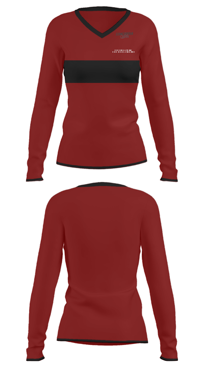 Concordia Lutheran High School Gymnastics 38070175 Women's Long Sleeve V-neck Shirt - 31