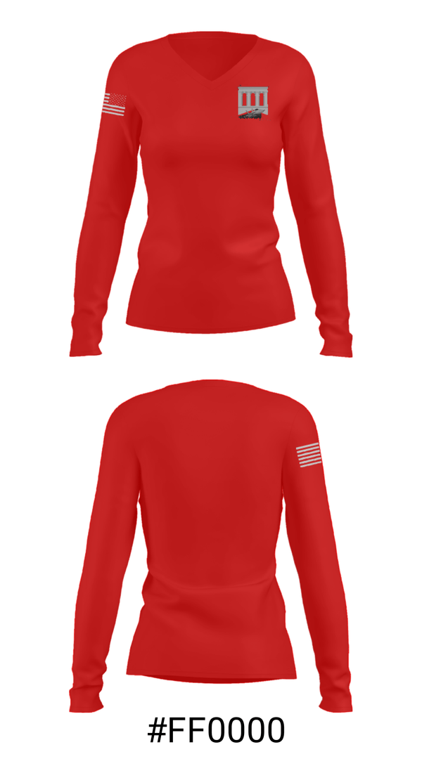 Women's Long Sleeve Vneck Shirt, Jefferson Middle School, Spirit Store, Teamtime, Team time, sublimation, custom sports apparel, team uniforms, spirit wear, spiritwear, sports uniforms, custom shirts, team store, custom team store, fundraiser sports, apparel fundraiser