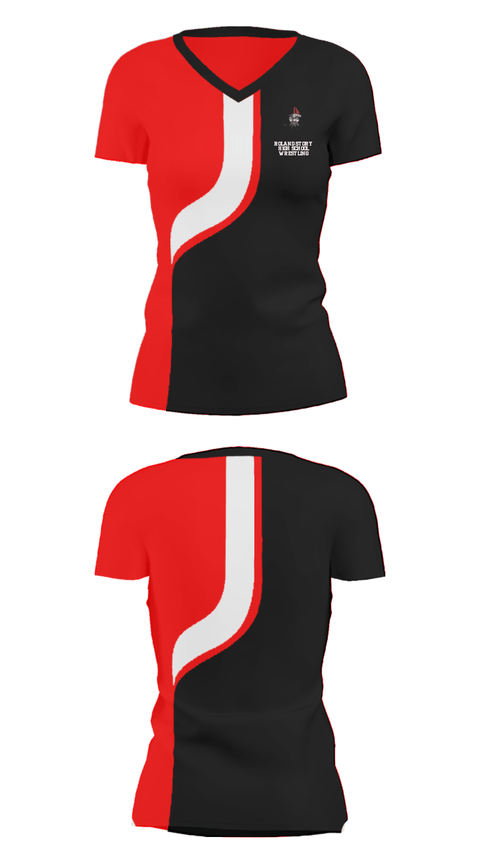 Women's Short Sleeve Vneck Shirt, Roland-Story High School Wrestling, Wrestling, Teamtime, Team time, sublimation, custom sports apparel, team uniforms, spirit wear, spiritwear, sports uniforms, custom shirts, team store, custom team store, fundraiser sports, apparel fundraiser