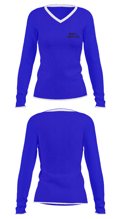 RUSSELL WRESTLING 41428340 Women's Long Sleeve V-neck Shirt - 34