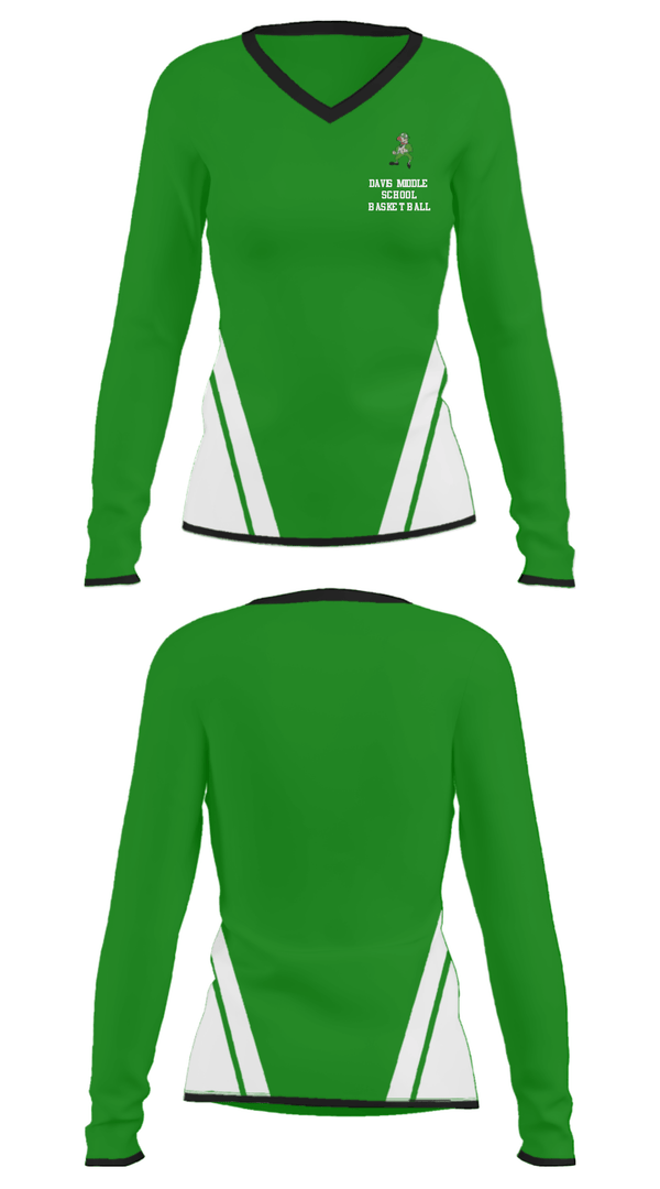 Women's Long Sleeve Vneck Shirt, Davis Middle School Basketball, Men's Basketball, Teamtime, Team time, sublimation, custom sports apparel, team uniforms, spirit wear, spiritwear, sports uniforms, custom shirts, team store, custom team store, fundraiser sports, apparel fundraiser