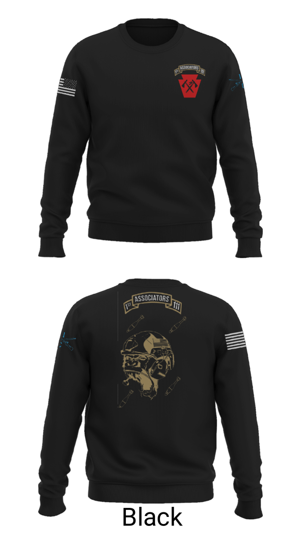 Crew Neck Sweatshirt, 1-111th IN BN 38506759, Army, Teamtime, Team time, sublimation, custom sports apparel, team uniforms, spirit wear, spiritwear, sports uniforms, custom shirts, team store, custom team store, fundraiser sports, apparel fundraiser