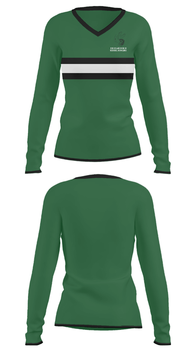 Highland High School Bowling 44763989 Women's Long Sleeve V-neck Shirt - 32