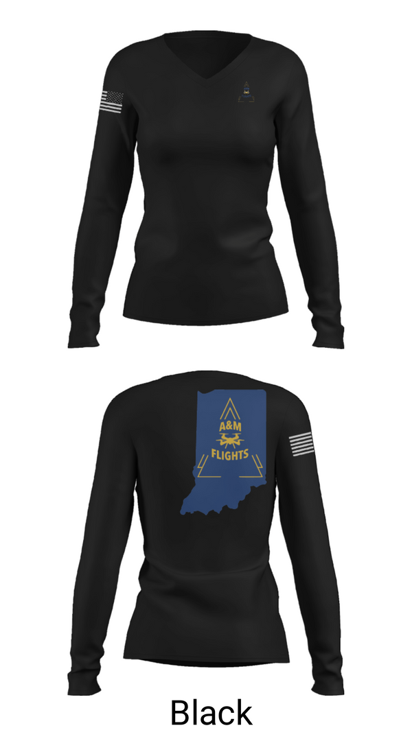 Women's Long Sleeve Vneck Shirt, A&M FLIGHTS, , Teamtime, Team time, sublimation, custom sports apparel, team uniforms, spirit wear, spiritwear, sports uniforms, custom shirts, team store, custom team store, fundraiser sports, apparel fundraiser