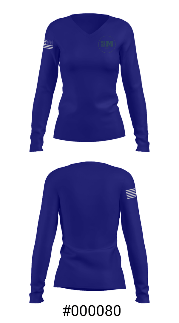 Women's Long Sleeve Vneck Shirt, St Mary's High School Swimming, Swimming, Teamtime, Team time, sublimation, custom sports apparel, team uniforms, spirit wear, spiritwear, sports uniforms, custom shirts, team store, custom team store, fundraiser sports, apparel fundraiser