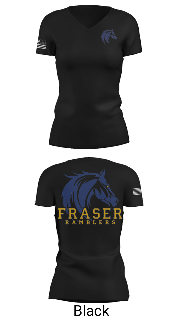 Women's Short Sleeve Vneck Shirt, Frazer High School, Spirit Store, Teamtime, Team time, sublimation, custom sports apparel, team uniforms, spirit wear, spiritwear, sports uniforms, custom shirts, team store, custom team store, fundraiser sports, apparel fundraiser