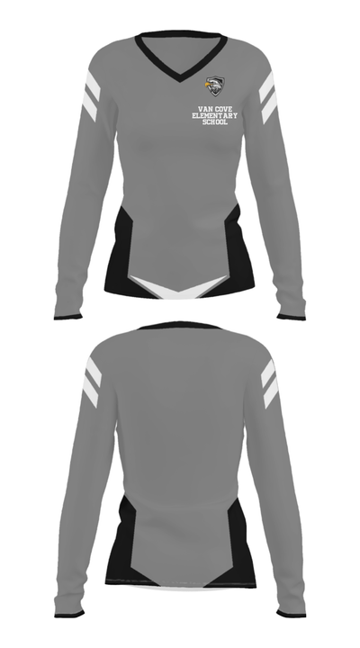 Van Cove Elementary School 11153468 Women's Long Sleeve V-neck Shirt - 29
