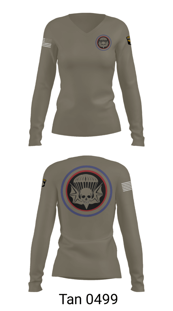 Women's Long Sleeve Vneck Shirt, , Army, Teamtime, Team time, sublimation, custom sports apparel, team uniforms, spirit wear, spiritwear, sports uniforms, custom shirts, team store, custom team store, fundraiser sports, apparel fundraiser