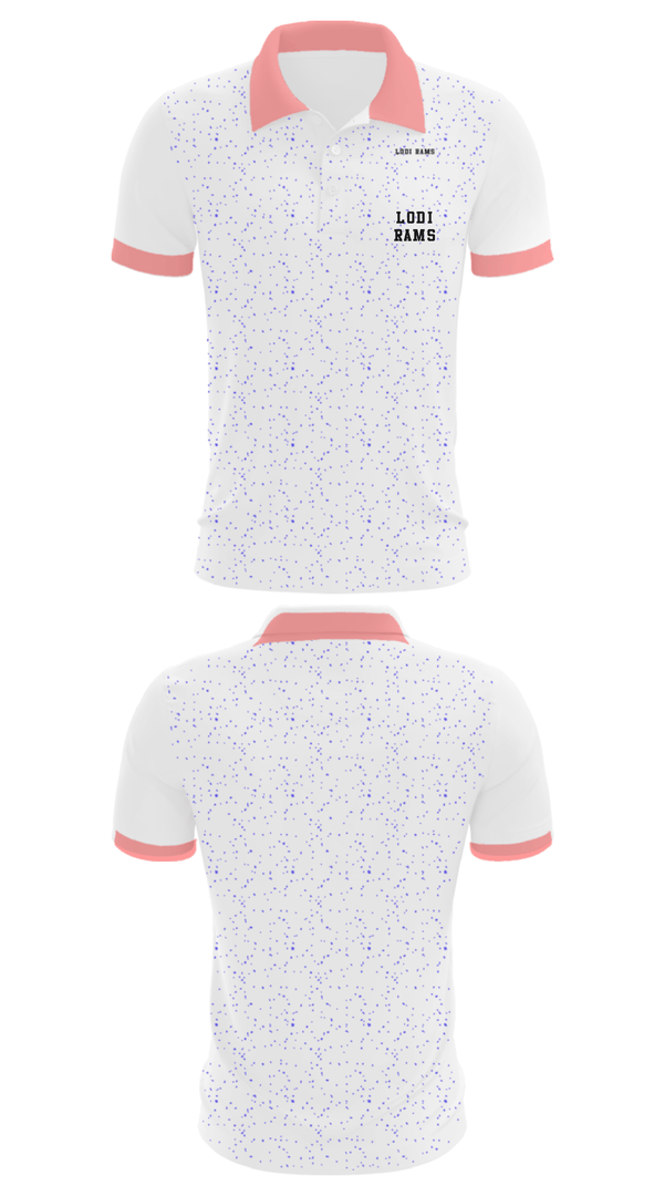 Short Sleeve Performance Polo, Lodi Rams, Men's Basketball, Teamtime, Team time, sublimation, custom sports apparel, team uniforms, spirit wear, spiritwear, sports uniforms, custom shirts, team store, custom team store, fundraiser sports, apparel fundraiser