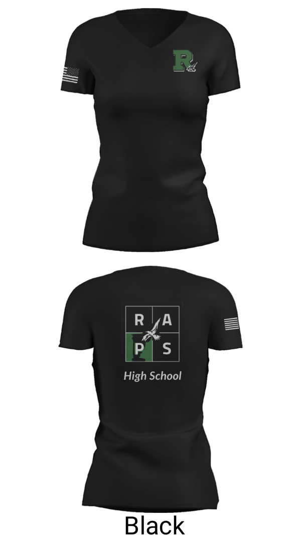 Women's Short Sleeve Vneck Shirt, Rapoport Academy Public School-Meyer High School Basketball, Women's Basketball, Teamtime, Team time, sublimation, custom sports apparel, team uniforms, spirit wear, spiritwear, sports uniforms, custom shirts, team store, custom team store, fundraiser sports, apparel fundraiser