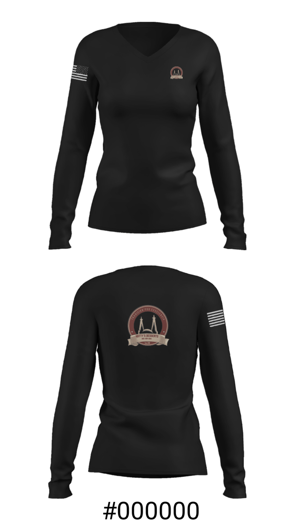 Women's Long Sleeve Vneck Shirt, Kattys Desserts, , Teamtime, Team time, sublimation, custom sports apparel, team uniforms, spirit wear, spiritwear, sports uniforms, custom shirts, team store, custom team store, fundraiser sports, apparel fundraiser