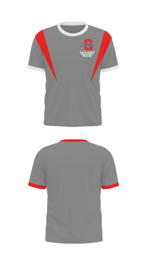 Short Sleeve Performance Shirt, Shelby Senior High School Bowling, Bowling, Teamtime, Team time, sublimation, custom sports apparel, team uniforms, spirit wear, spiritwear, sports uniforms, custom shirts, team store, custom team store, fundraiser sports, apparel fundraiser