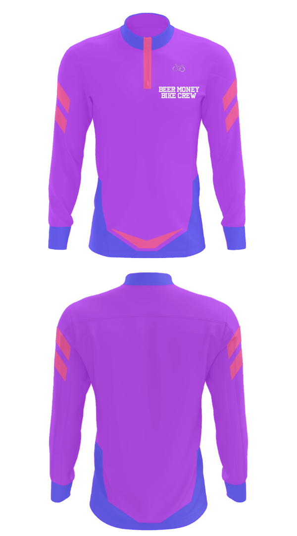 Quarter Zip Jacket, Beer Money Bike Crew, Cycling, Teamtime, Team time, sublimation, custom sports apparel, team uniforms, spirit wear, spiritwear, sports uniforms, custom shirts, team store, custom team store, fundraiser sports, apparel fundraiser
