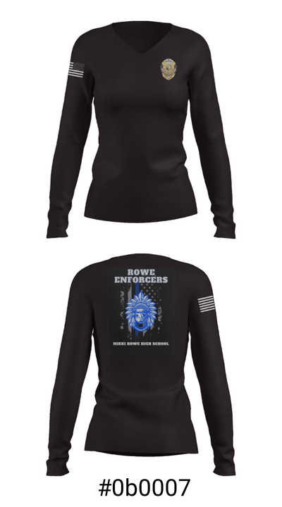 Rowe Enforcers 68406360 Women's Long Sleeve V-neck Shirt - 7