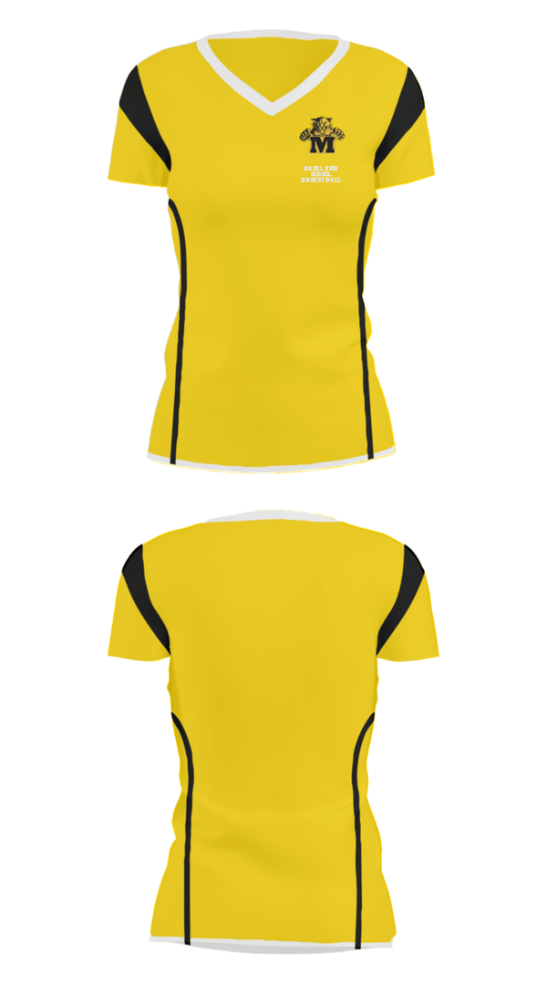 Women's Short Sleeve Vneck Shirt, Madill High School Basketball, Women's Basketball, Teamtime, Team time, sublimation, custom sports apparel, team uniforms, spirit wear, spiritwear, sports uniforms, custom shirts, team store, custom team store, fundraiser sports, apparel fundraiser