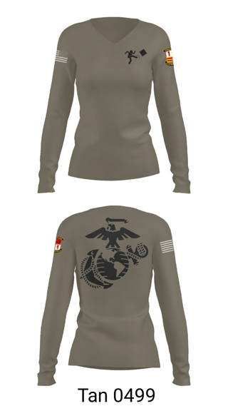 Women's Long Sleeve Vneck Shirt, , Marines, Teamtime, Team time, sublimation, custom sports apparel, team uniforms, spirit wear, spiritwear, sports uniforms, custom shirts, team store, custom team store, fundraiser sports, apparel fundraiser