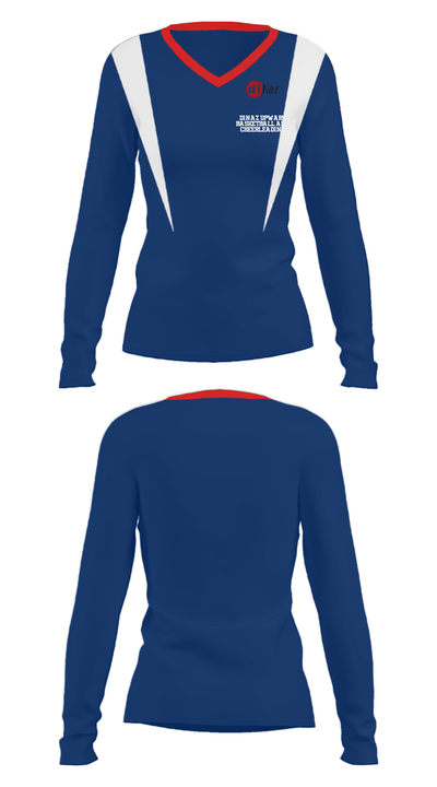 D1Naz Upward Basketball And Cheerleading 41023238 Women's Long Sleeve V-neck Shirt - 29