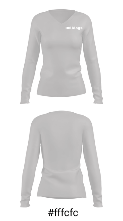Bulldogs 76397224 Women's Long Sleeve V-neck Shirt - 20