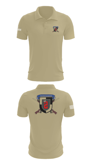 Short Sleeve Performance Polo, 2nd Battalion, Army, Teamtime, Team time, sublimation, custom sports apparel, team uniforms, spirit wear, spiritwear, sports uniforms, custom shirts, team store, custom team store, fundraiser sports, apparel fundraiser