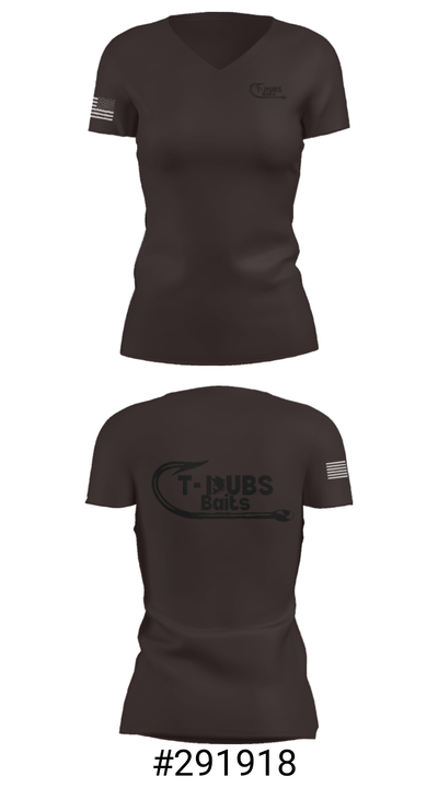TDubs Baits 96783321 Women's Short Sleeve V-neck Shirt - 21