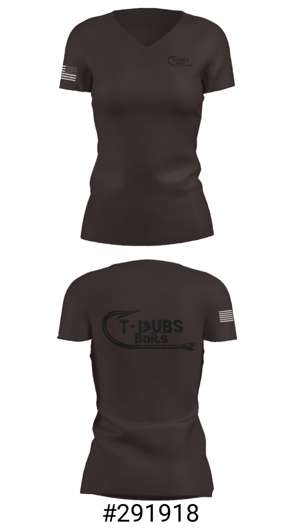 Women's Short Sleeve Vneck Shirt, TDubs Baits, , Teamtime, Team time, sublimation, custom sports apparel, team uniforms, spirit wear, spiritwear, sports uniforms, custom shirts, team store, custom team store, fundraiser sports, apparel fundraiser