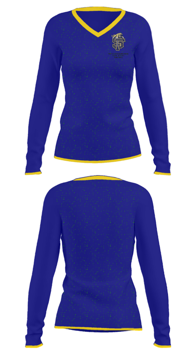 Sumner-Fredericksburg High School Basketball 1668594 Women's Long Sleeve V-neck Shirt - 34