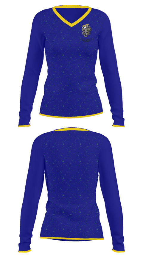 Women's Long Sleeve Vneck Shirt, Sumner-Fredericksburg High School Basketball, Women's Basketball, Teamtime, Team time, sublimation, custom sports apparel, team uniforms, spirit wear, spiritwear, sports uniforms, custom shirts, team store, custom team store, fundraiser sports, apparel fundraiser