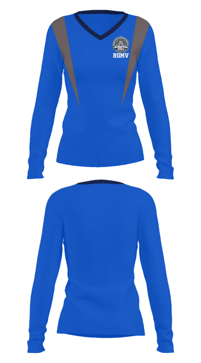 RGMV 28295836 Women's Long Sleeve V-neck Shirt - 29
