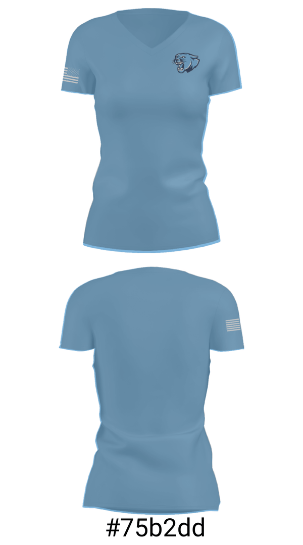 Women's Short Sleeve Vneck Shirt, Crow High School, Spirit Store, Teamtime, Team time, sublimation, custom sports apparel, team uniforms, spirit wear, spiritwear, sports uniforms, custom shirts, team store, custom team store, fundraiser sports, apparel fundraiser