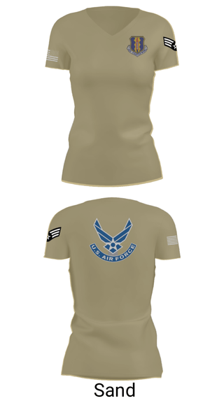 Women's Short Sleeve Vneck Shirt, 33rd Tactical Fighter Wing, Air Force, Teamtime, Team time, sublimation, custom sports apparel, team uniforms, spirit wear, spiritwear, sports uniforms, custom shirts, team store, custom team store, fundraiser sports, apparel fundraiser