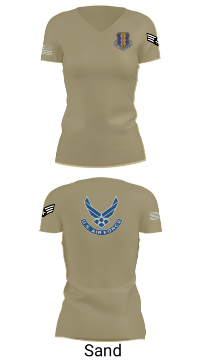 33rd Tactical Fighter Wing 38217245 Women's Short Sleeve V-neck Shirt - 44