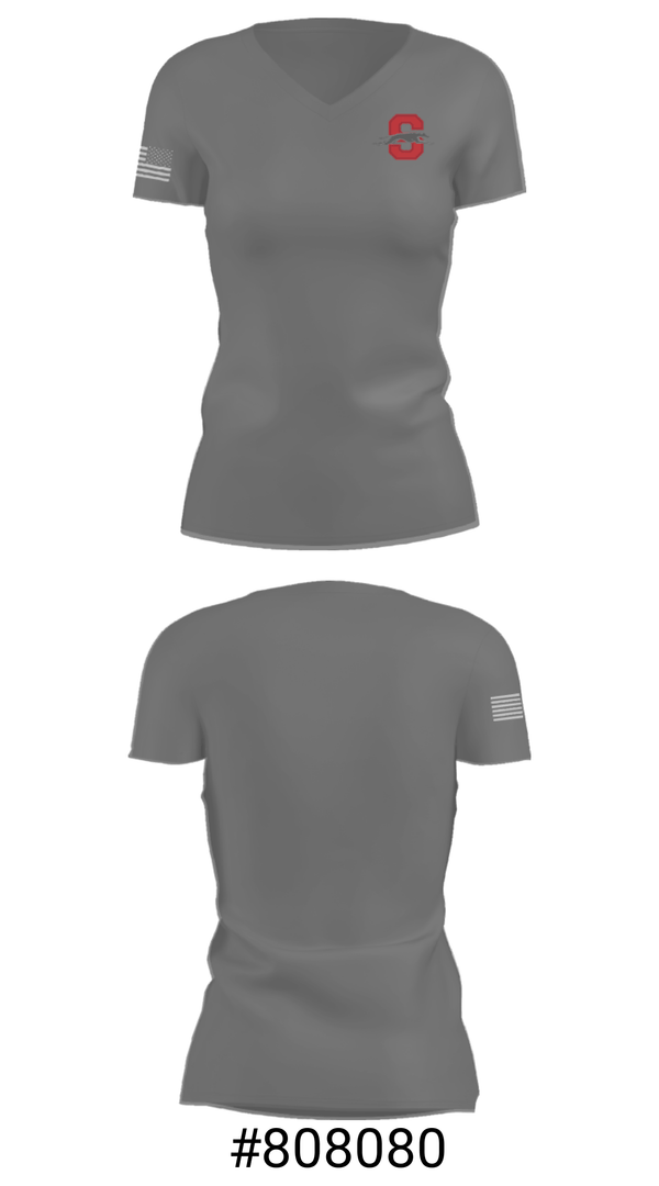 Women's Short Sleeve Vneck Shirt, Shelby Senior High School Bowling, Bowling, Teamtime, Team time, sublimation, custom sports apparel, team uniforms, spirit wear, spiritwear, sports uniforms, custom shirts, team store, custom team store, fundraiser sports, apparel fundraiser