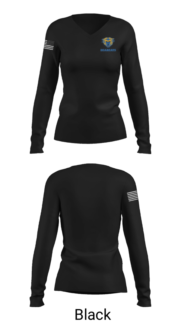 Women's Long Sleeve Vneck Shirt, Battle Creek Central High School Wrestling, Wrestling, Teamtime, Team time, sublimation, custom sports apparel, team uniforms, spirit wear, spiritwear, sports uniforms, custom shirts, team store, custom team store, fundraiser sports, apparel fundraiser