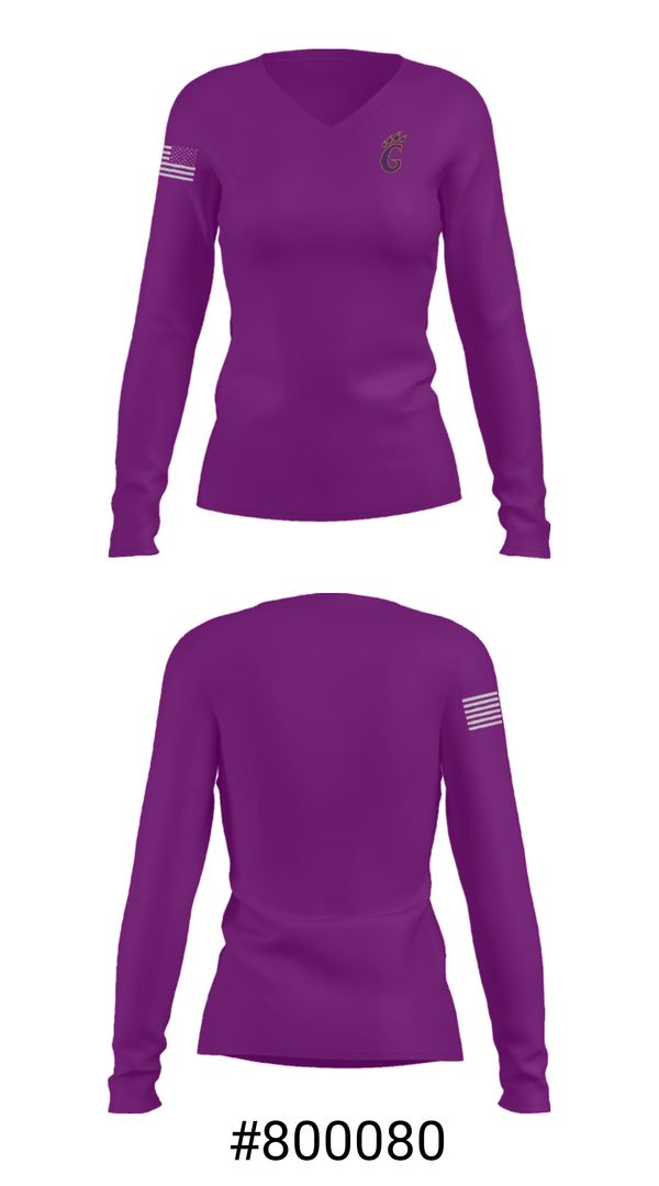 Women's Long Sleeve Vneck Shirt, Godley Middle School Basketball, Women's Basketball, Teamtime, Team time, sublimation, custom sports apparel, team uniforms, spirit wear, spiritwear, sports uniforms, custom shirts, team store, custom team store, fundraiser sports, apparel fundraiser