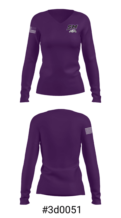 Susan Moore 44506285 Women's Long Sleeve V-neck Shirt - 20