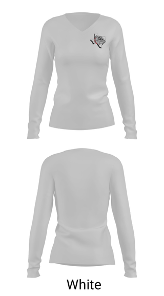 Women's Long Sleeve Vneck Shirt, Ann Whitney Elementary School, Spirit Store, Teamtime, Team time, sublimation, custom sports apparel, team uniforms, spirit wear, spiritwear, sports uniforms, custom shirts, team store, custom team store, fundraiser sports, apparel fundraiser
